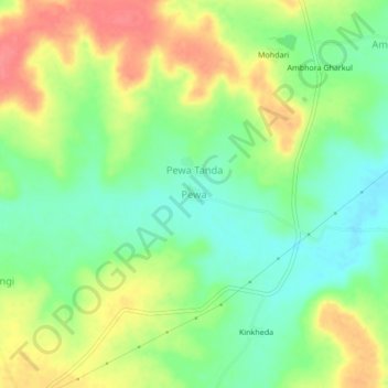 Pewa topographic map, elevation, terrain