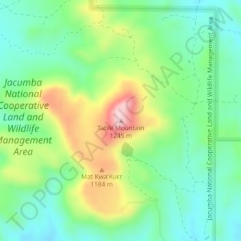 Table Mountain topographic map, elevation, terrain