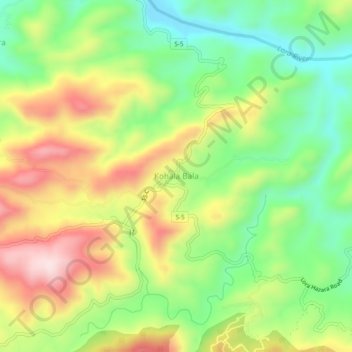 Kohala Bala topographic map, elevation, terrain