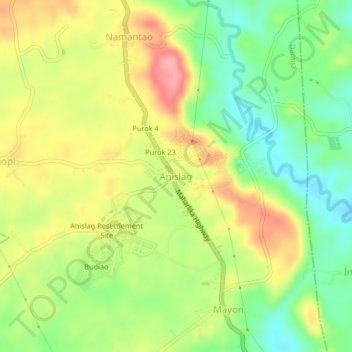 Anislag topographic map, elevation, terrain
