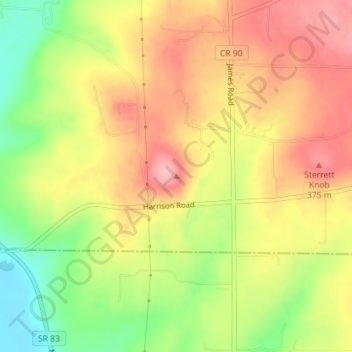 Munson Knob topographic map, elevation, terrain