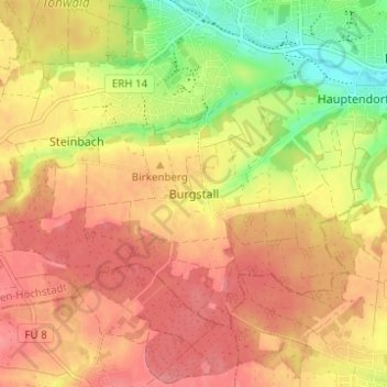 Burgstall topographic map, elevation, terrain