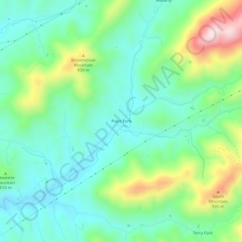 Paint Fork topographic map, elevation, terrain