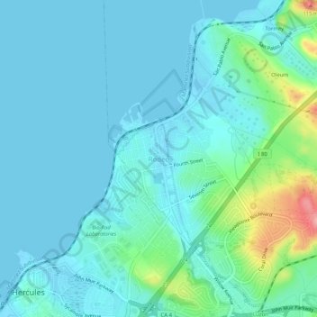 Rodeo topographic map, elevation, terrain