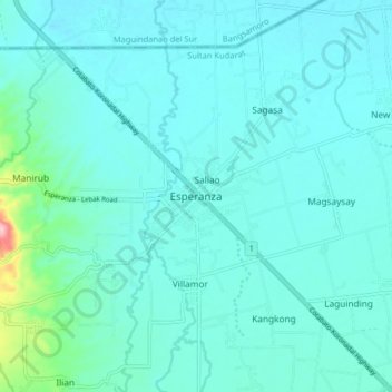 Esperanza topographic map, elevation, terrain