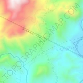 Pallas topographic map, elevation, terrain