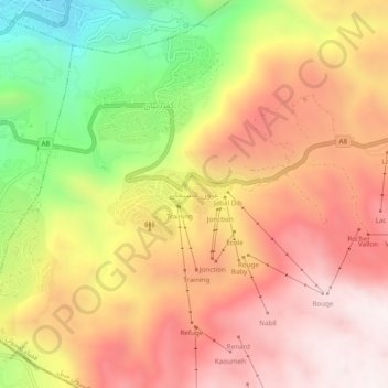 Aayoun El Siman topographic map, elevation, terrain