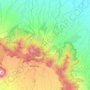 Sibolangit topographic map, elevation, terrain