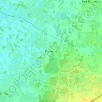 Puivelde topographic map, elevation, terrain