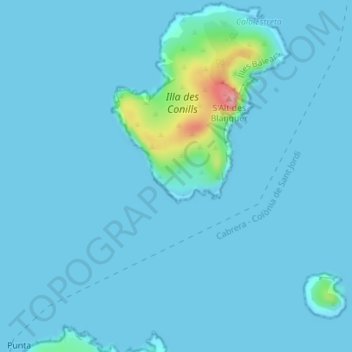 Es Corrals topographic map, elevation, terrain