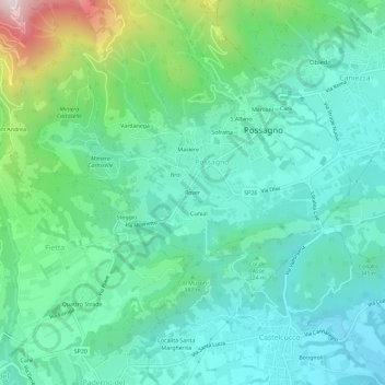 Rover topographic map, elevation, terrain