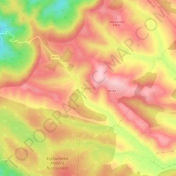 Negrești topographic map, elevation, terrain