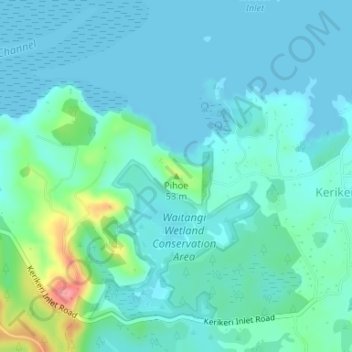 Pihoe topographic map, elevation, terrain
