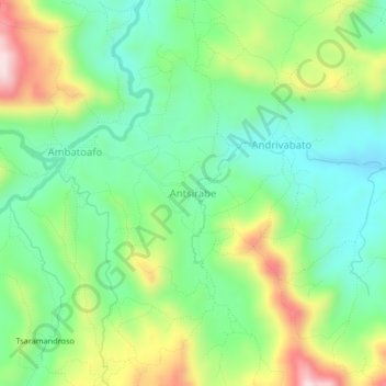 Antsirabe topographic map, elevation, terrain