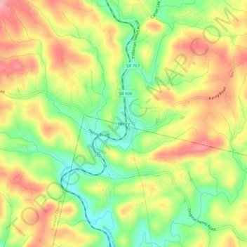 Henry topographic map, elevation, terrain