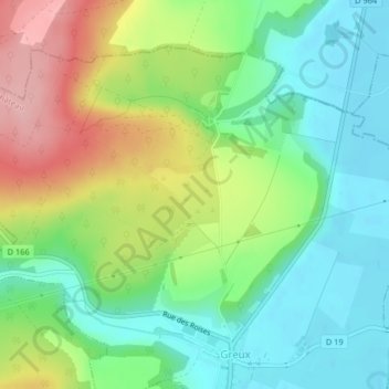 Arranges topographic map, elevation, terrain