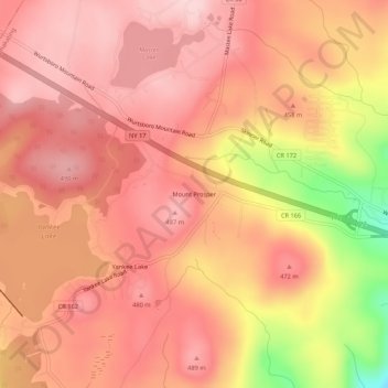 Mount Prosper topographic map, elevation, terrain