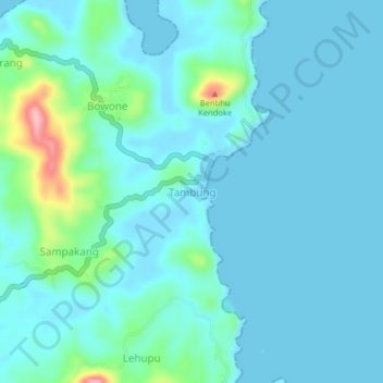 Tambung topographic map, elevation, terrain