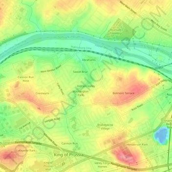 Hidden Valley topographic map, elevation, terrain