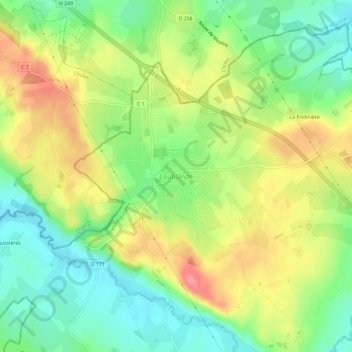 Loublande topographic map, elevation, terrain