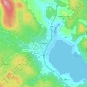 Älandsbro topographic map, elevation, terrain