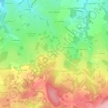 La Caure topographic map, elevation, terrain