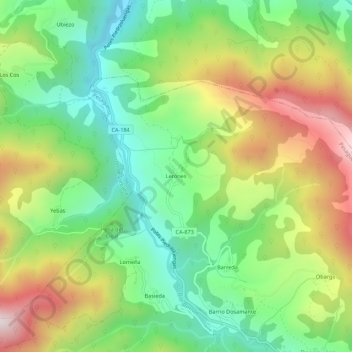 Lerones topographic map, elevation, terrain