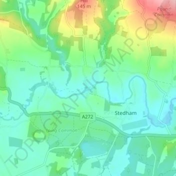 Iping topographic map, elevation, terrain