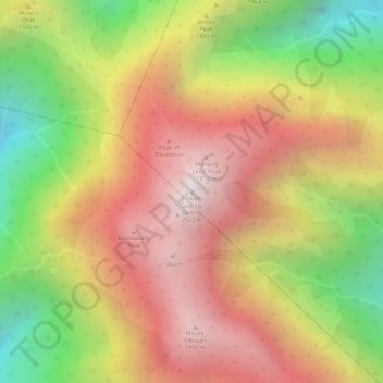 Mount Guiting-Guiting topographic map, elevation, terrain