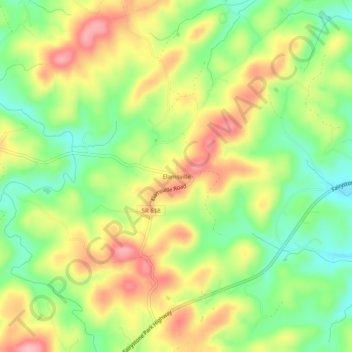 Elamsville topographic map, elevation, terrain