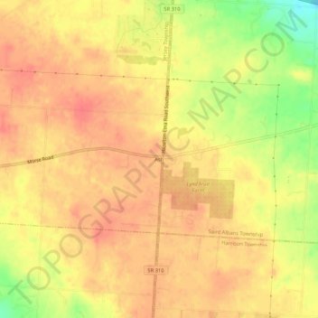 Ash topographic map, elevation, terrain