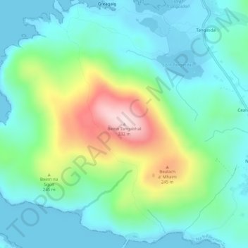 Ben Tangaval topographic map, elevation, terrain