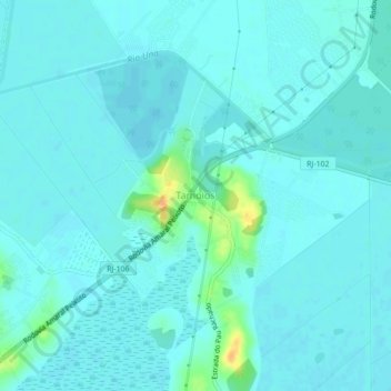 Tamoios topographic map, elevation, terrain