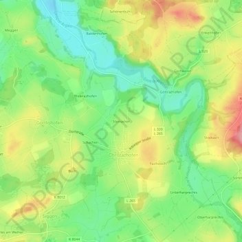 Steinacker topographic map, elevation, terrain