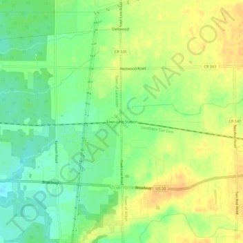 Town Line Station topographic map, elevation, terrain