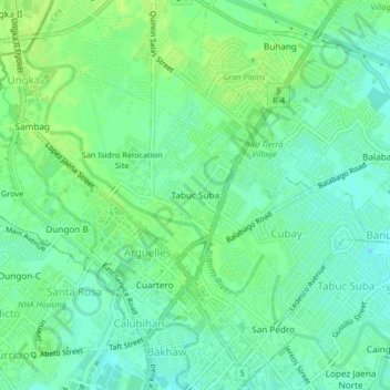 Tabuc Suba (Jaro) topographic map, elevation, terrain