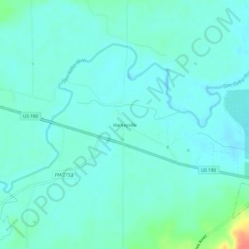 Harkeyville topographic map, elevation, terrain