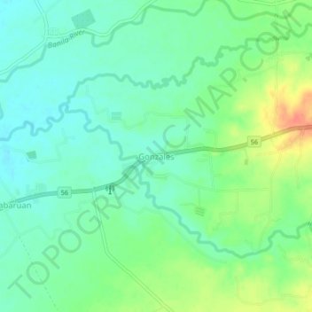 Gonzales topographic map, elevation, terrain