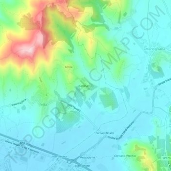 Collesanto topographic map, elevation, terrain