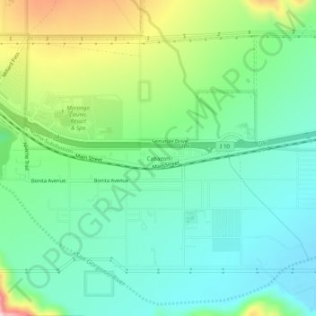 Cabazon topographic map, elevation, terrain