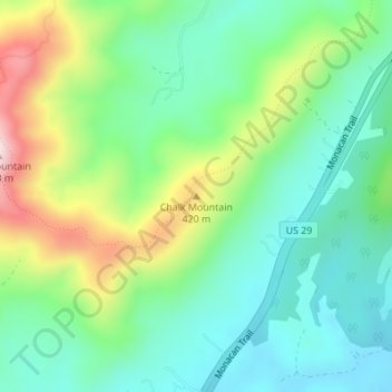 Chalk Mountain topographic map, elevation, terrain