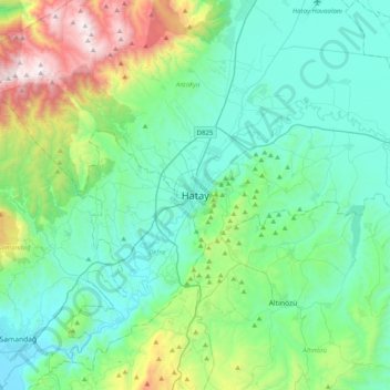 Hatay topographic map, elevation, terrain