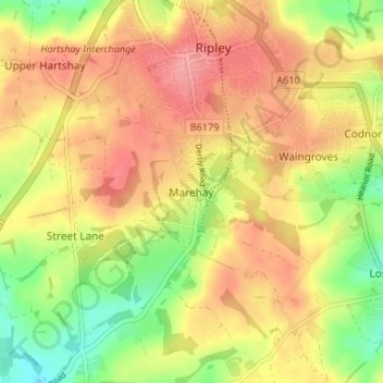 Marehay topographic map, elevation, terrain