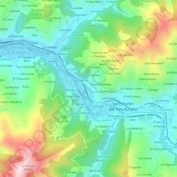 Samartín topographic map, elevation, terrain