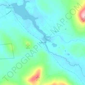 Bryants Mill topographic map, elevation, terrain