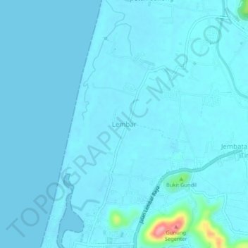Lembar topographic map, elevation, terrain