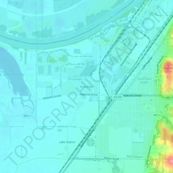 Kirschner topographic map, elevation, terrain