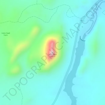 Lions Head topographic map, elevation, terrain