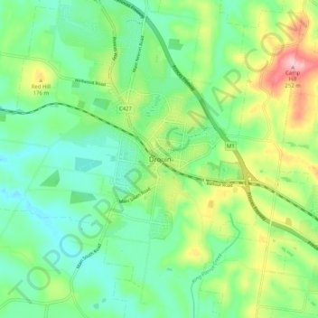 Drouin topographic map, elevation, terrain