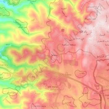 Bitunia topographic map, elevation, terrain